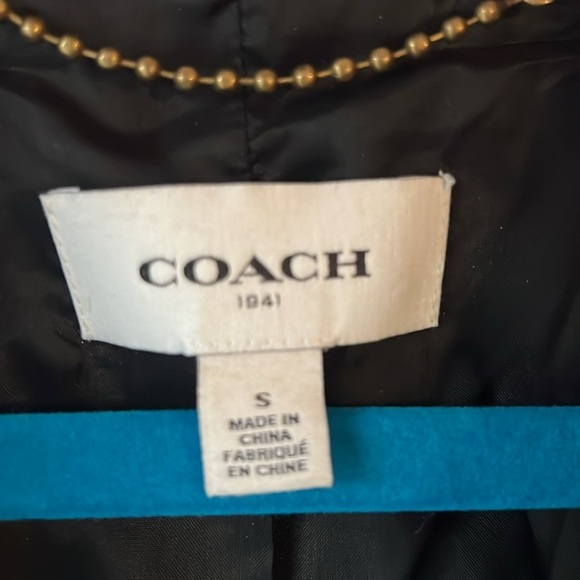 COACH FRAMED WOMEN’S VARSITY JACKET, BLUE MULTI Color, SIZE small - Picture 5 of 10